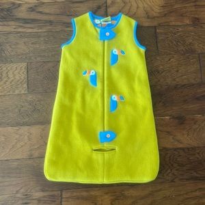 Eleanor fleece wearable blanket for car seat or stroller lime green and blue